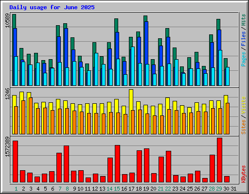 Daily usage for June 2025