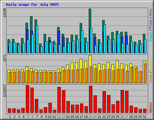 Daily usage for July 2025