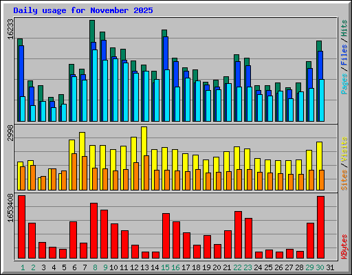 Daily usage for November 2025