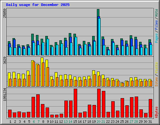 Daily usage for December 2025
