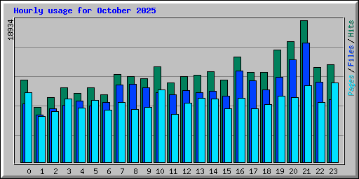 Hourly usage for October 2025